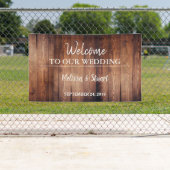 Rustikales dunkles Scheunenholz Begrüßung Banner (Insitu)