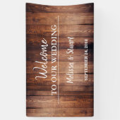 Rustikales dunkles Scheunenholz Begrüßung Banner (Vertikal)