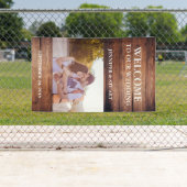 Rustikales dunkles Scheunenholz Begrüßung Foto Hoc Banner (Insitu)