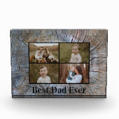 Rustikales, durch Baumring erschüttertes Holzkorn  Fotoblock (Vorderseite)