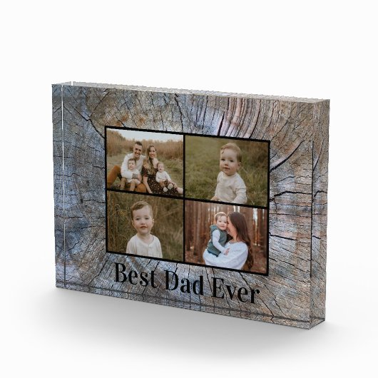 Rustikales, durch Baumring erschüttertes Holzkorn Fotoblock (Rechts)