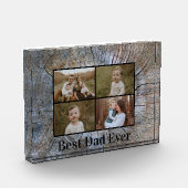 Rustikales, durch Baumring erschüttertes Holzkorn Fotoblock (Links)