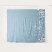 Rustikales Dusty Blue Backdrop Brautparty Wandteppich (Vorderseite (Horizontal))