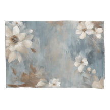 Rustikales Dusty Blue Brown Cream Farmhouse Floral