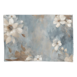 Rustikales Dusty Blue Brown Cream Farmhouse Floral Kissenbezug