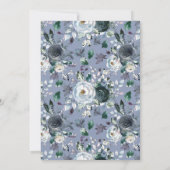 Rustikales Dusty Blue Floral Brautparty Einladung (Rückseite)