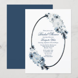 Rustikales Dusty Blue Watercolor Floral Brautparty Einladung