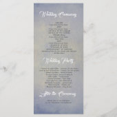 Rustikales Dusty Blue Wedding Programm für Lichter (Rückseite)