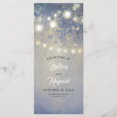 Rustikales Dusty Blue Wedding Programm für Lichter (Vorderseite)