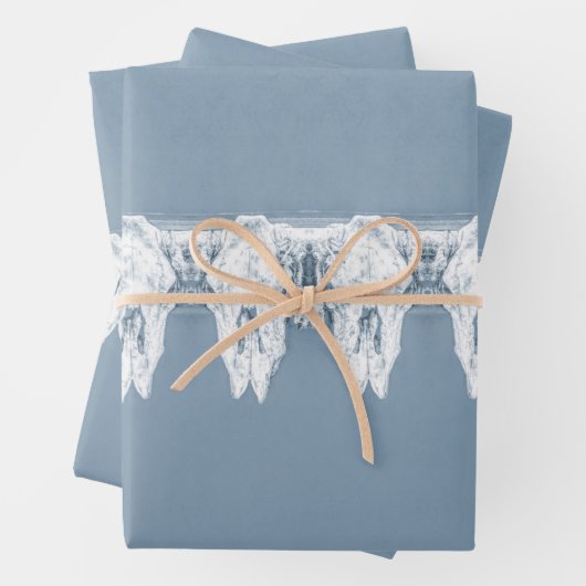 Rustikales Dusty Blue White Western Bull Skull Pat Geschenkpapier Set (Beispiel)