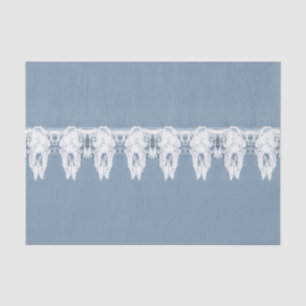 Rustikales Dusty Blue White Western Bull Skull Pat Seidenpapier