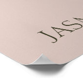 Rustikales Dusty Pink und Grünes Blumenzeichen Poster (Ecke)