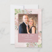 Rustikales Dusty Rose Spring Floral Wedding Foto Save The Date (Vorderseite)