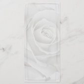 Rustikales Dusty White Roses Flat Menu Menükarte (Rückseite)