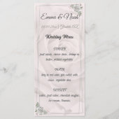 Rustikales Dusty White Roses Flat Menu Menükarte (Vorderseite)