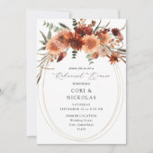 Rustikales Earth & Champagne Florals Probe Dinner Einladung (Vorderseite)