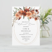 Rustikales Earth & Champagne Florals Probe Dinner Einladung (Stehend Vorderseite)