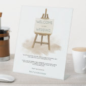 Rustikales Easel begrüßt Sicherheitsmaßnahmen für  Sockelschild (In Situ)