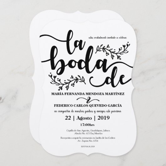 Rustikales Editable Spanisch Inviation Einladung (Vorne/Hinten)