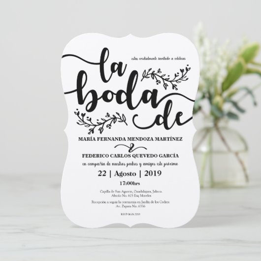 Rustikales Editable Spanisch Inviation Einladung (Stehend Vorderseite)