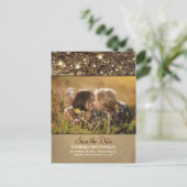 Rustikales Eichenbaum-Foto Save the Date Ankündigungspostkarte (Stehend Vorderseite)
