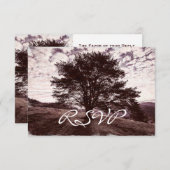 Rustikales Eichenbaum-Hochzeitskarte RSVP Karte (Vorne/Hinten)
