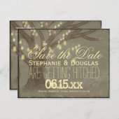 Rustikales Eichenbaum Mason Jars Save the Date Pos Ankündigungspostkarte (Vorne/Hinten)