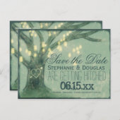 Rustikales Eichenbaum Mason Jars Save the Date Pos Ankündigungspostkarte (Vorne/Hinten)