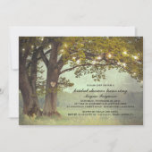 Rustikales Eichenbaum Romantisches Brautparty Einladung (Vorderseite)