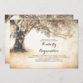 Rustikales Eichenbaum- und Strandlicht-Brautparty Einladung (Vorne/Hinten)