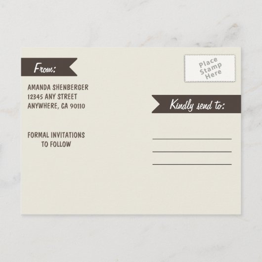 Rustikales Eichenbaumland Save the Date Ankündigungspostkarte (Rückseite)