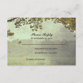 Rustikales Eichenbaumleuchter Hochzeit RSVP Karte