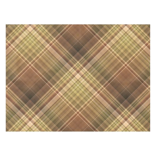 Rustikales Eichenbraun und Kariertes Olivenöl Tischdecke (Vorderseite (Horizontal))