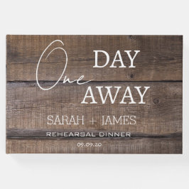 Rustikales Eichenholz 1 Tag vor der Probe Abendess Gästebuch