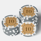 Rustikales Eichenholz Casino Poker Chips (Stapel)