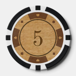 Rustikales Eichenholz Casino Poker Chips