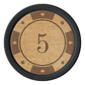 Rustikales Eichenholz Casino Poker Chips (Rückseite)