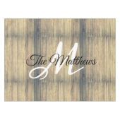 Rustikales Eichenholz kreiert Ihren eigenen Monogr Tischdecke (Vorderseite (Horizontal))