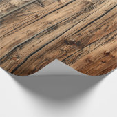 Rustikales Eichenholz-Packpapier Geschenkpapier (Ecke)