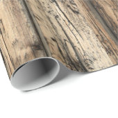 Rustikales Eichenholz-Packpapier Geschenkpapier (Rolleneckpunkt)