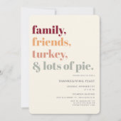 Rustikales einfaches Erntedank Dinner Festessen Pa Einladung (Vorderseite)