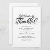 Rustikales einfaches Erntedank Dinner Party Einladung (Vorne/Hinten)