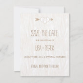 Rustikales einfaches Holz Save the Date (Vorderseite)