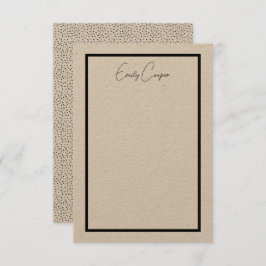 Rustikales einfaches Schwarz-Polka-Dot-Border-Mono Dankeskarte