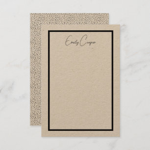 Rustikales einfaches Schwarz-Polka-Dot-Border-Mono Dankeskarte