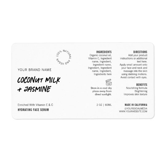 Rustikales, einfaches, Schwarz-weißes 2OZ Dropper  (Vorne)