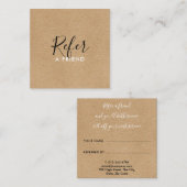 Rustikales einfaches Signaturskript Empfehlungskarte (Vorne/Hinten)