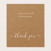 Rustikales einfaches Skript, Logo/Bild Dankeschön  Visitenkarten (Außenseite Aufgefaltet)