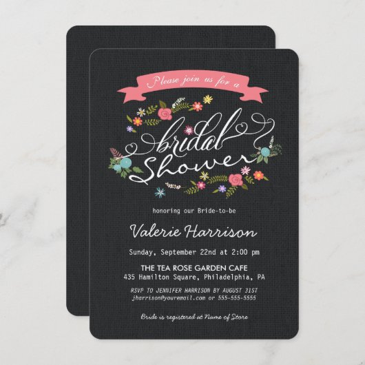 Rustikales Einladung (Vorne/Hinten)