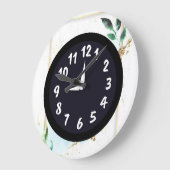 Rustikales, einzigartiges Weiß Aquamarin Große Wanduhr (Winkel)